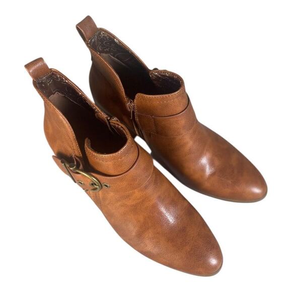 BareTraps Women’s Karina Tan Vegan Leather Block Heel Ankle Boots Size-10m - Picture 8 of 9